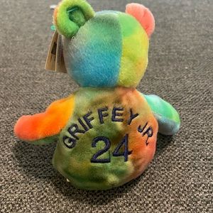 Ken Griffey Jr. 1998 Salvino's Bamm Beano's #24 Tie Dye Plush Beanie Baby Bear